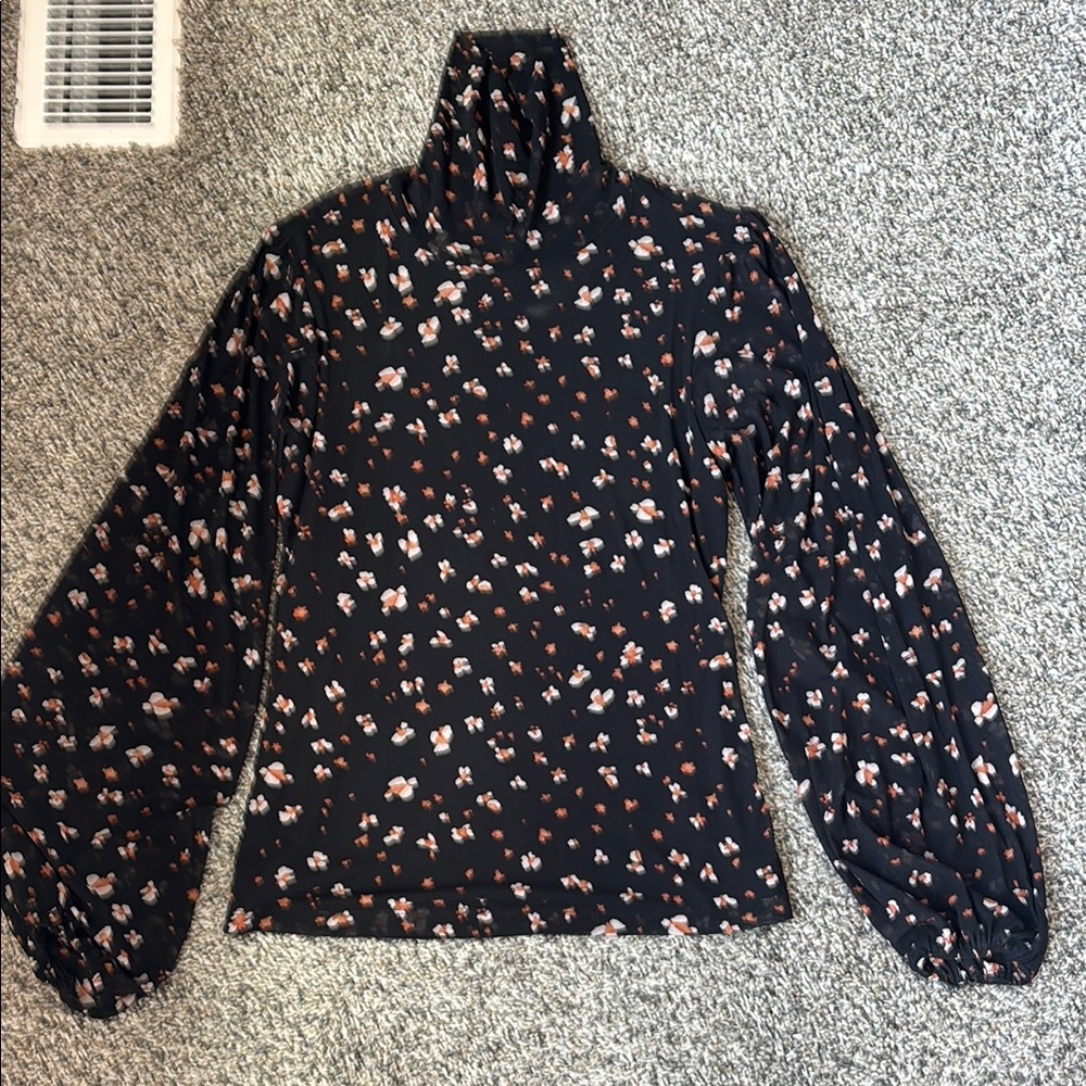 Sanctuary Black and Orange Floral Top